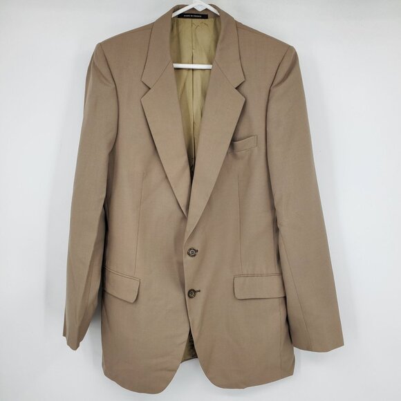 YSL Yves Saint Laurent Men's Brown 2‎ Button Formal Blazer Suit Jacket